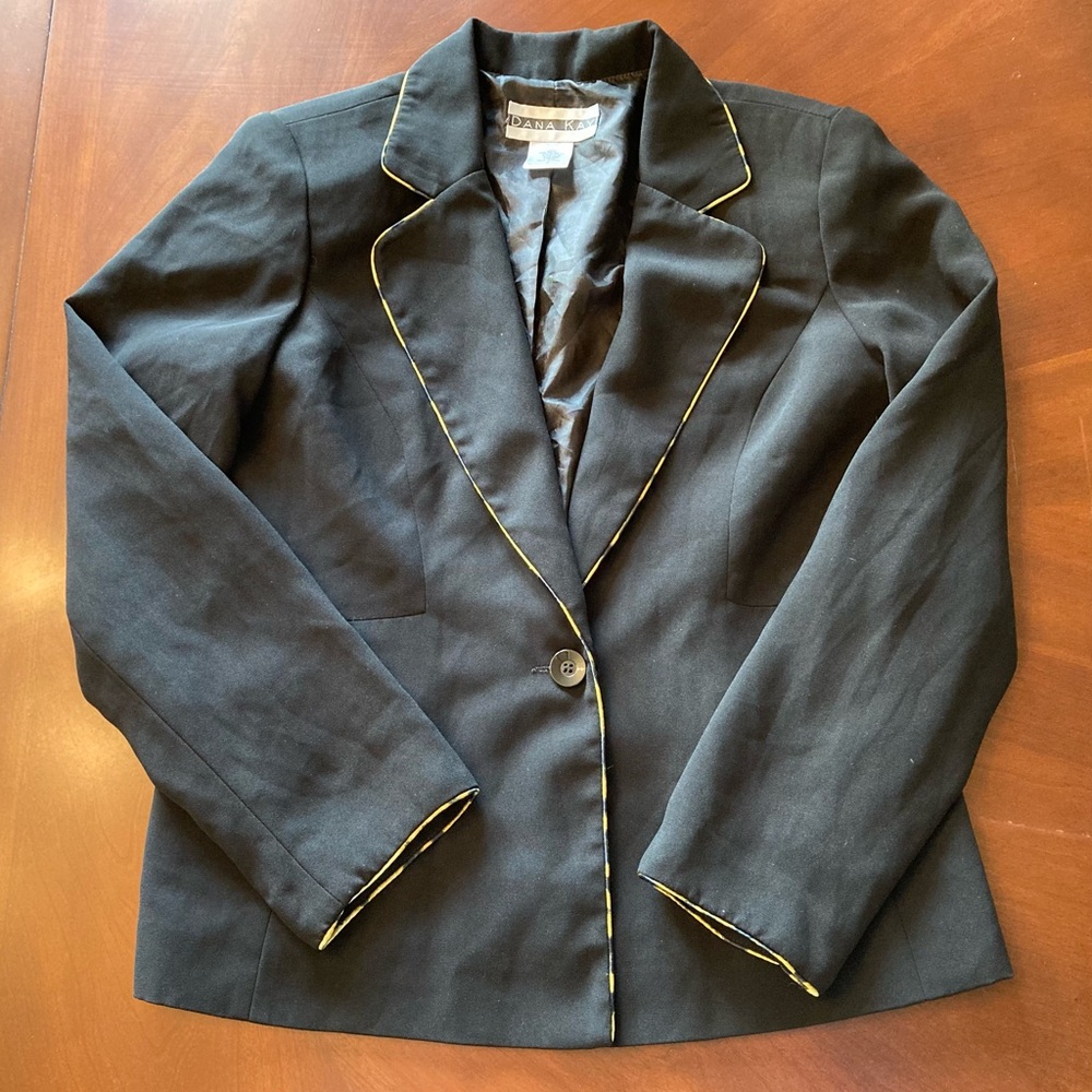 Dana Kay Black Blazer with Gold Piping